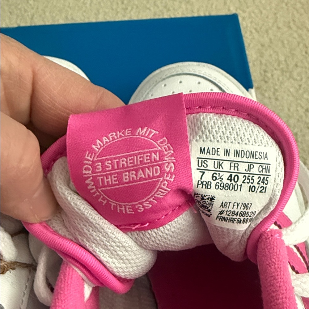 Adidas Kids' Forum Low J Sneakers size 7 (Adult 8.5) pink and white - Picture 4 of 7